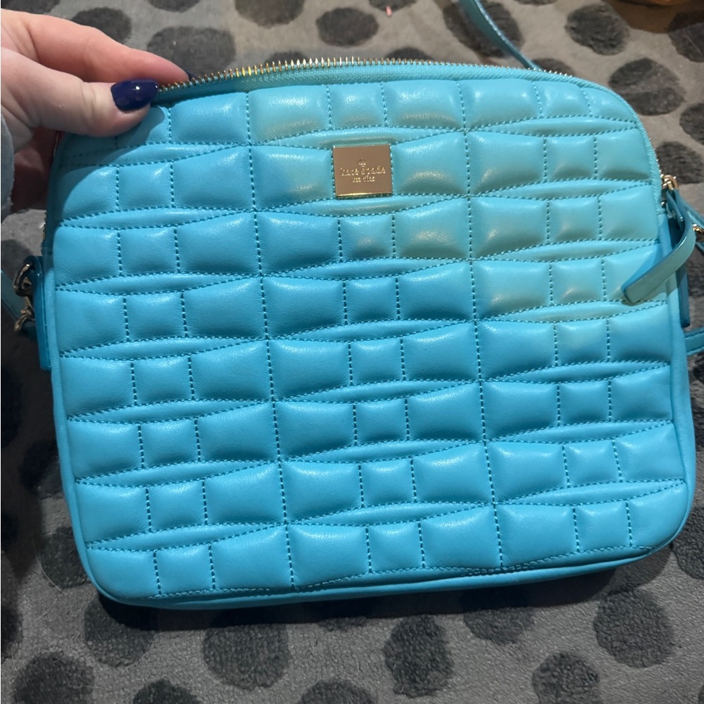 Kate Spade Blue Quilted Crossbody Bag